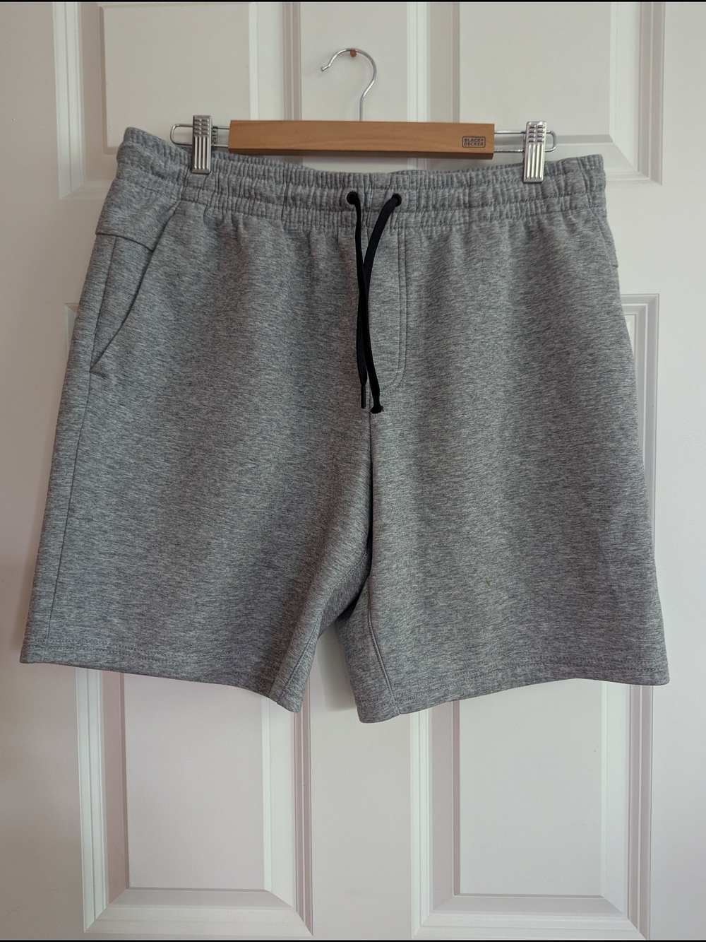 Men's Heather Gray Athletic Shorts with Black Drawstring